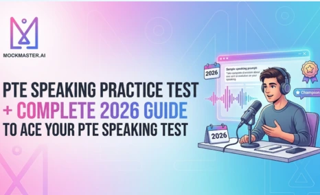 PTE Speaking Practice Test interface showing exam preparation and speaking tasks